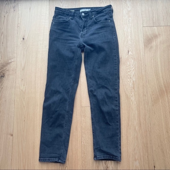 WASHED  BLACK ANLKE BERSHKA JEANS - 2 - Picture 9 of 17